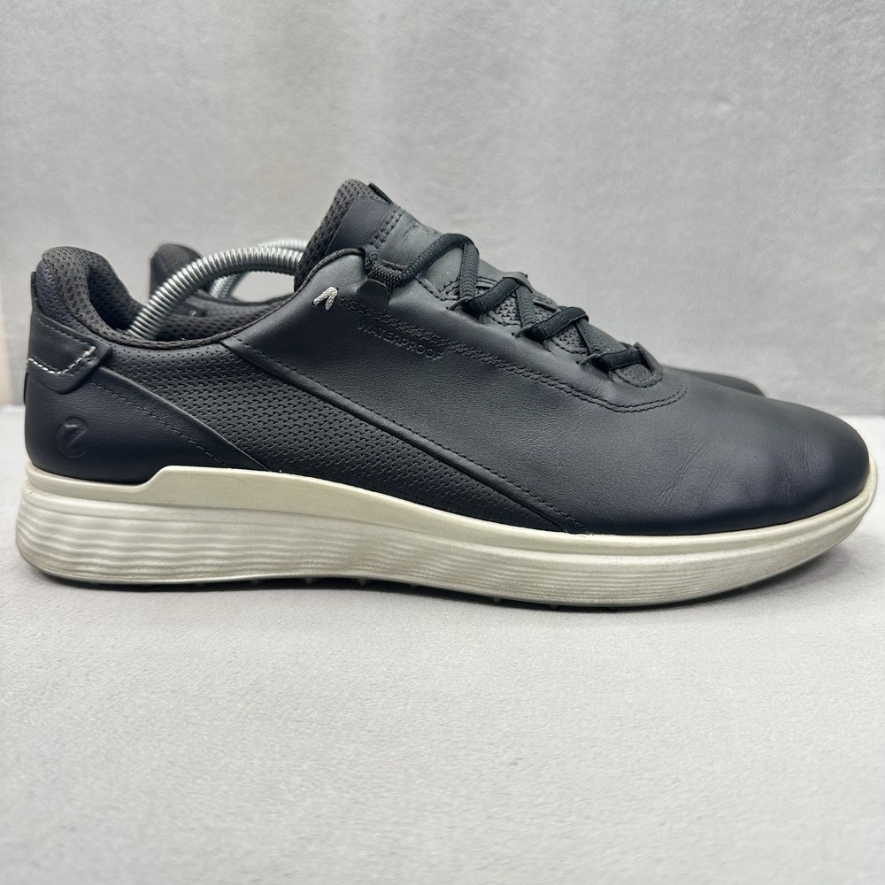 ECCO S-Casual Mens Size 11-11.5 Golf Shoes Black Leather Waterproof Spikeless